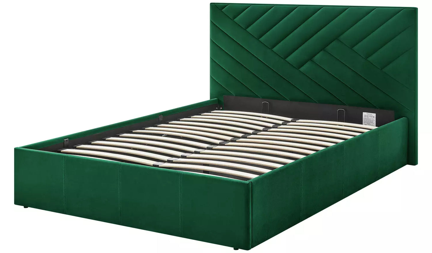 Luca Small Double End Lift Ottoman Bed - Green